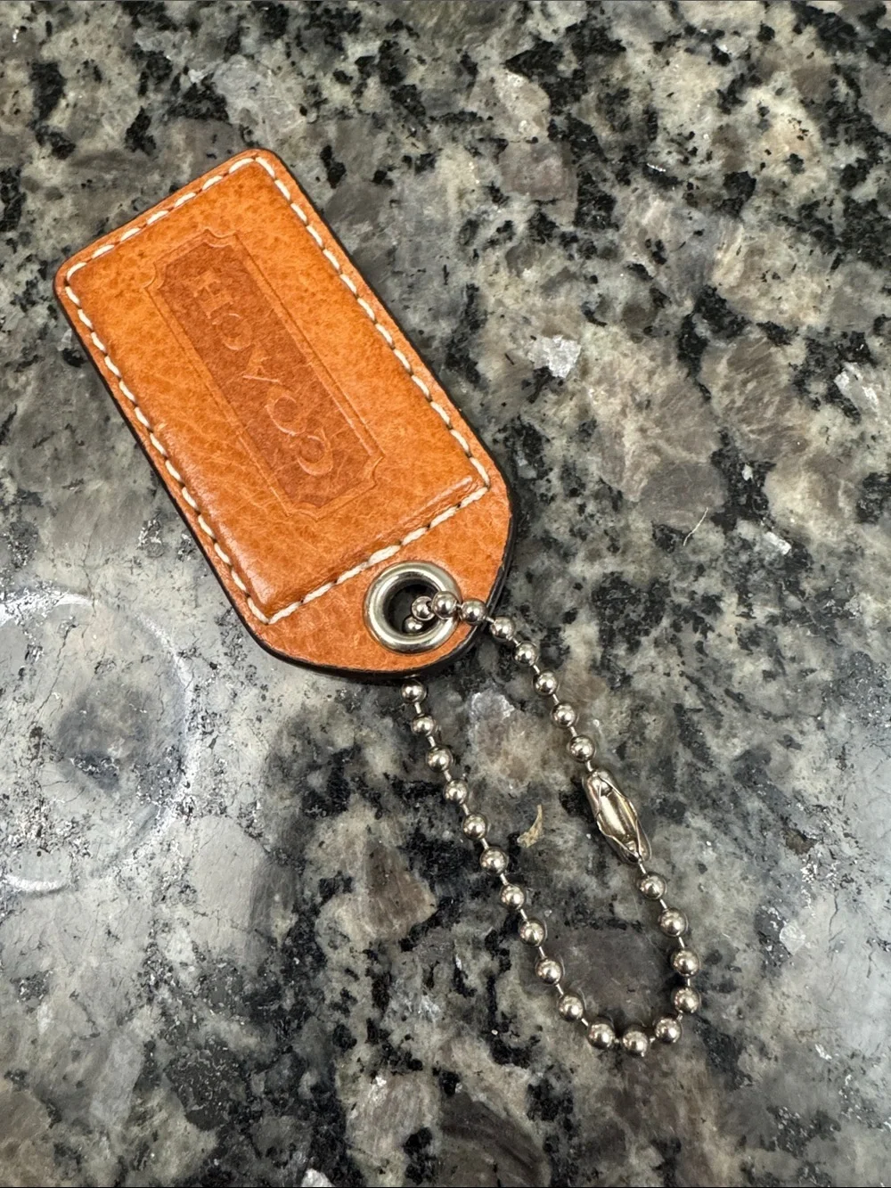 Coach Leather hang tag bag charm